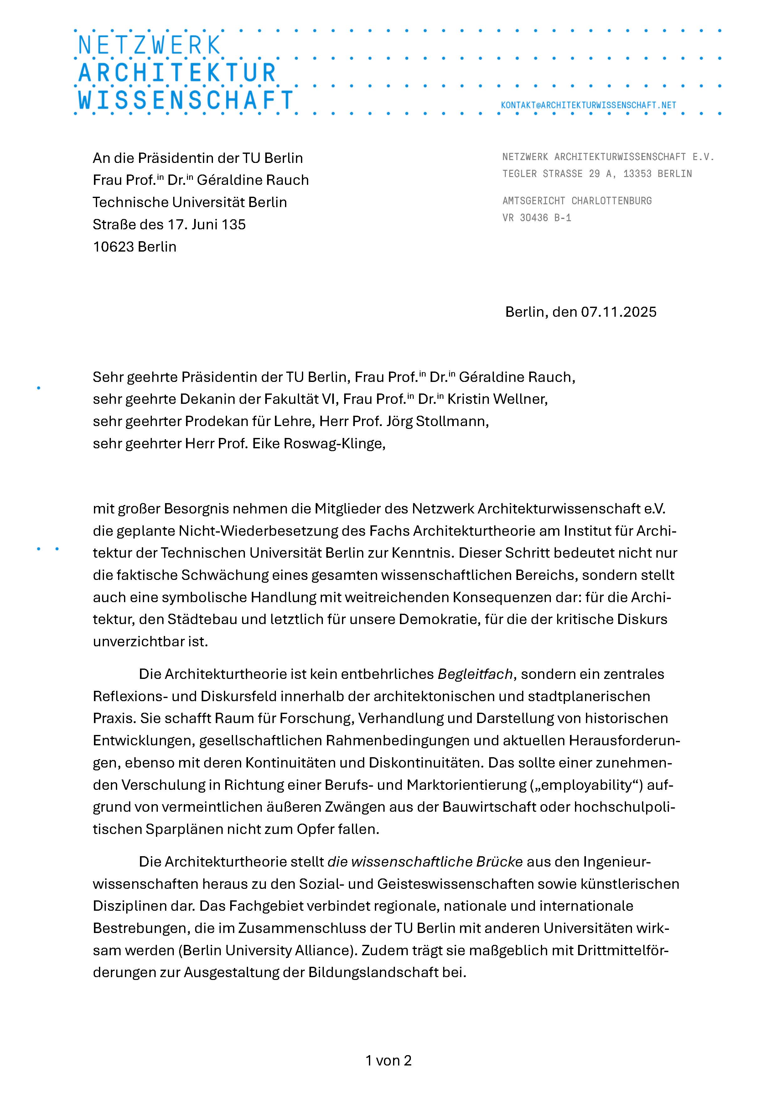 Netzwerk Architekturwissenschaft Aktuelles